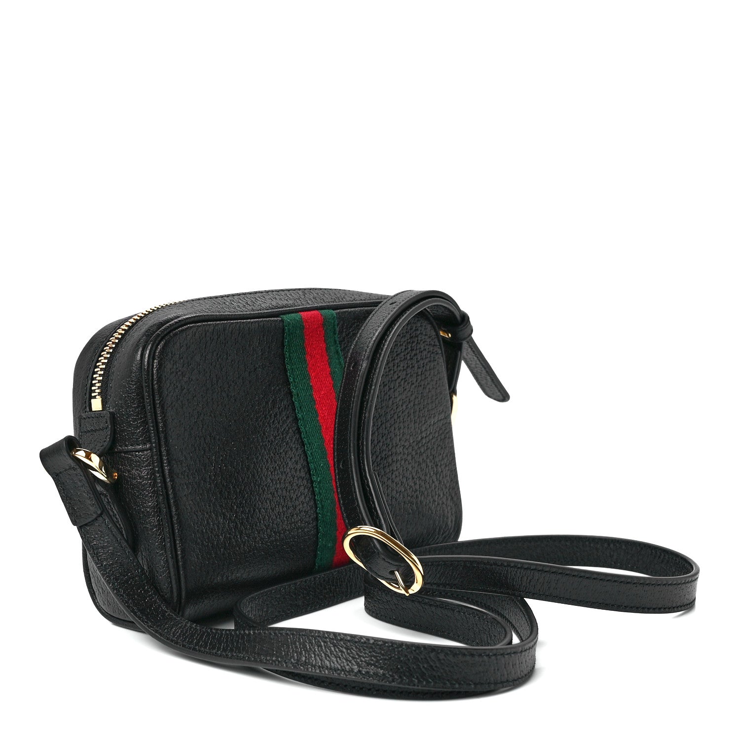 Gucci Calfskin Web Mini Ophidia Shoulder Bag Black 3 of 12
