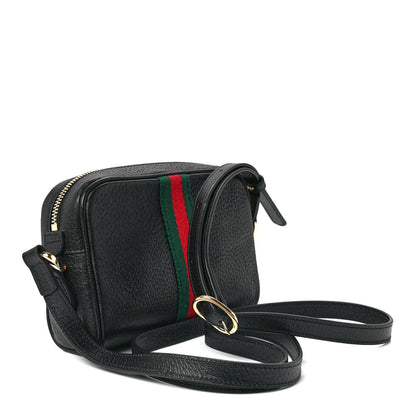 Gucci Calfskin Web Mini Ophidia Shoulder Bag Black 3 of 12