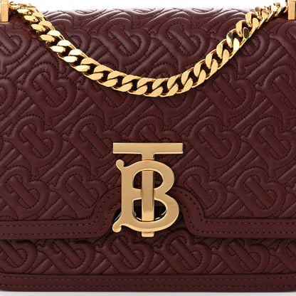 Burberry Calfskin Monogram Embossed Small TB Chain Bag Oxblood 7 of 9
