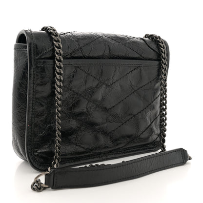 Saint Laurent Crinkled Calfskin Matelasse Monogram Niki Chain Wallet Black 2 of 13