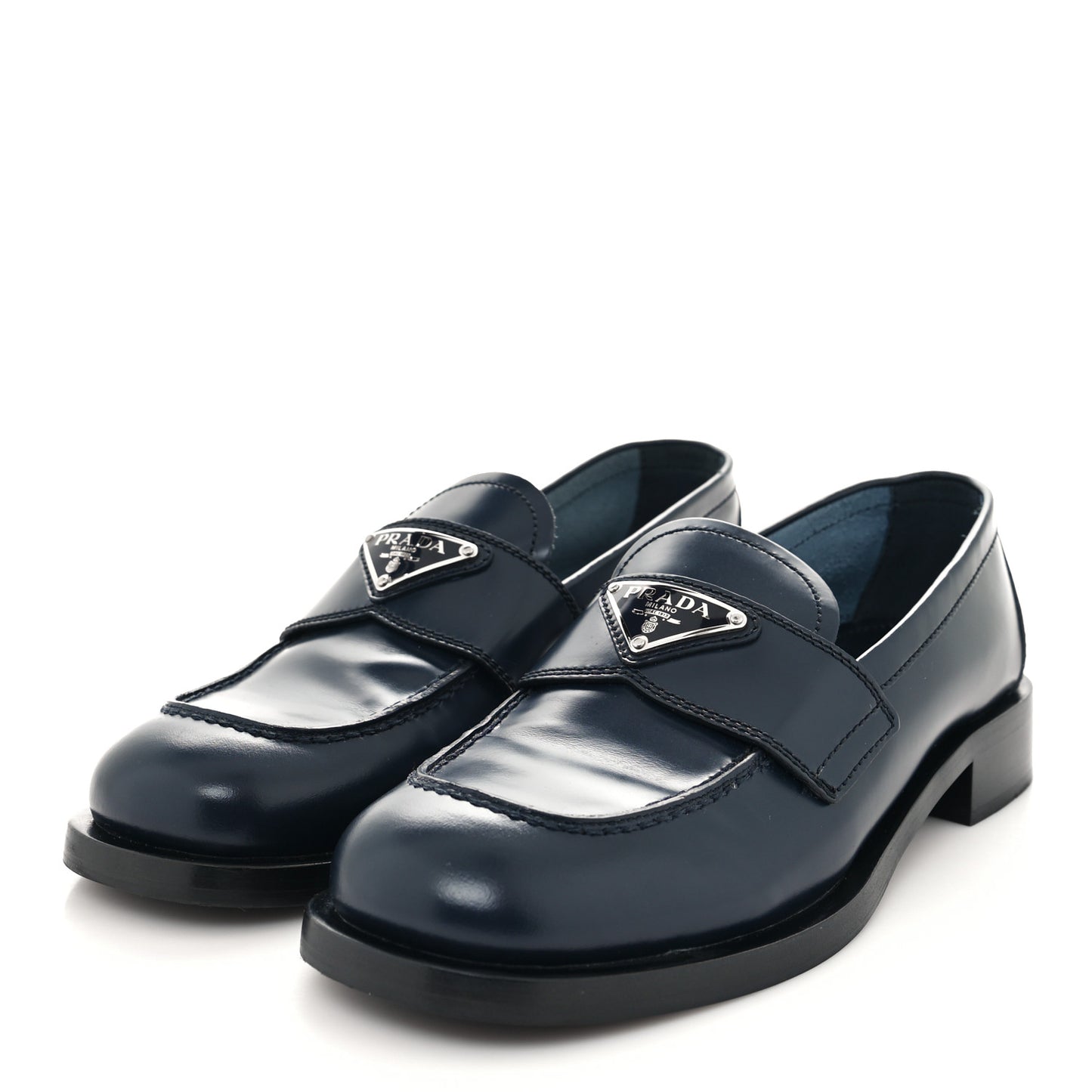 Spazzolato Logo 20mm Loafers 37 Bleu