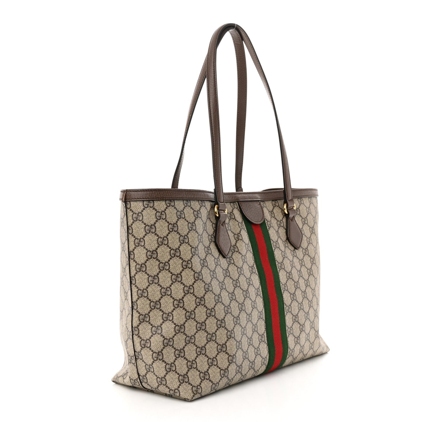 GG Supreme Monogram Medium Ophidia Shopping Tote Brown