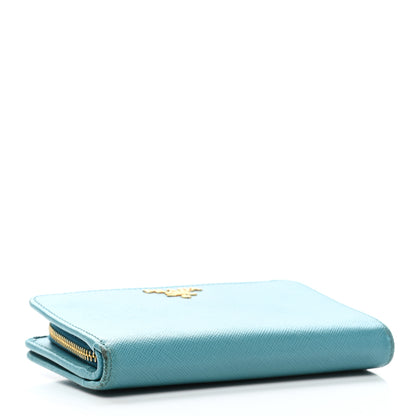 Prada Saffiano Metal Compact Wallet Turchese 4 of 10