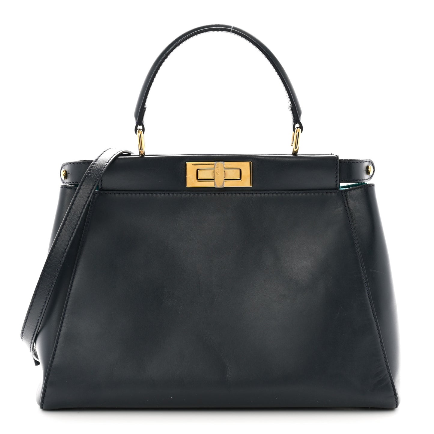 Vitello Morgan Shiny Nappa Medium Peekaboo Iconic Satchel Lavagna Lago