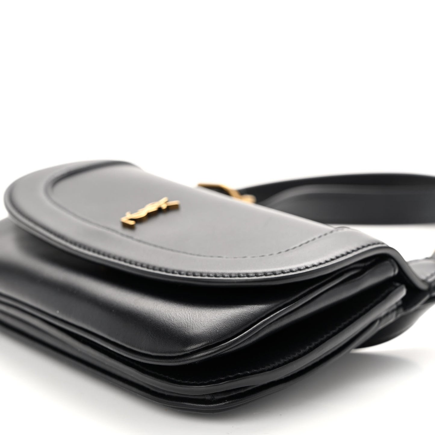 Smooth Calfskin Small Charlie Shoulder Bag Black