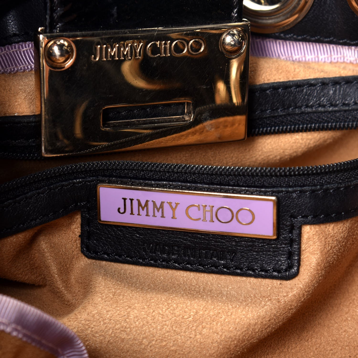 Jimmy Choo Crushed Patent Riki Bag Black 6 of 8