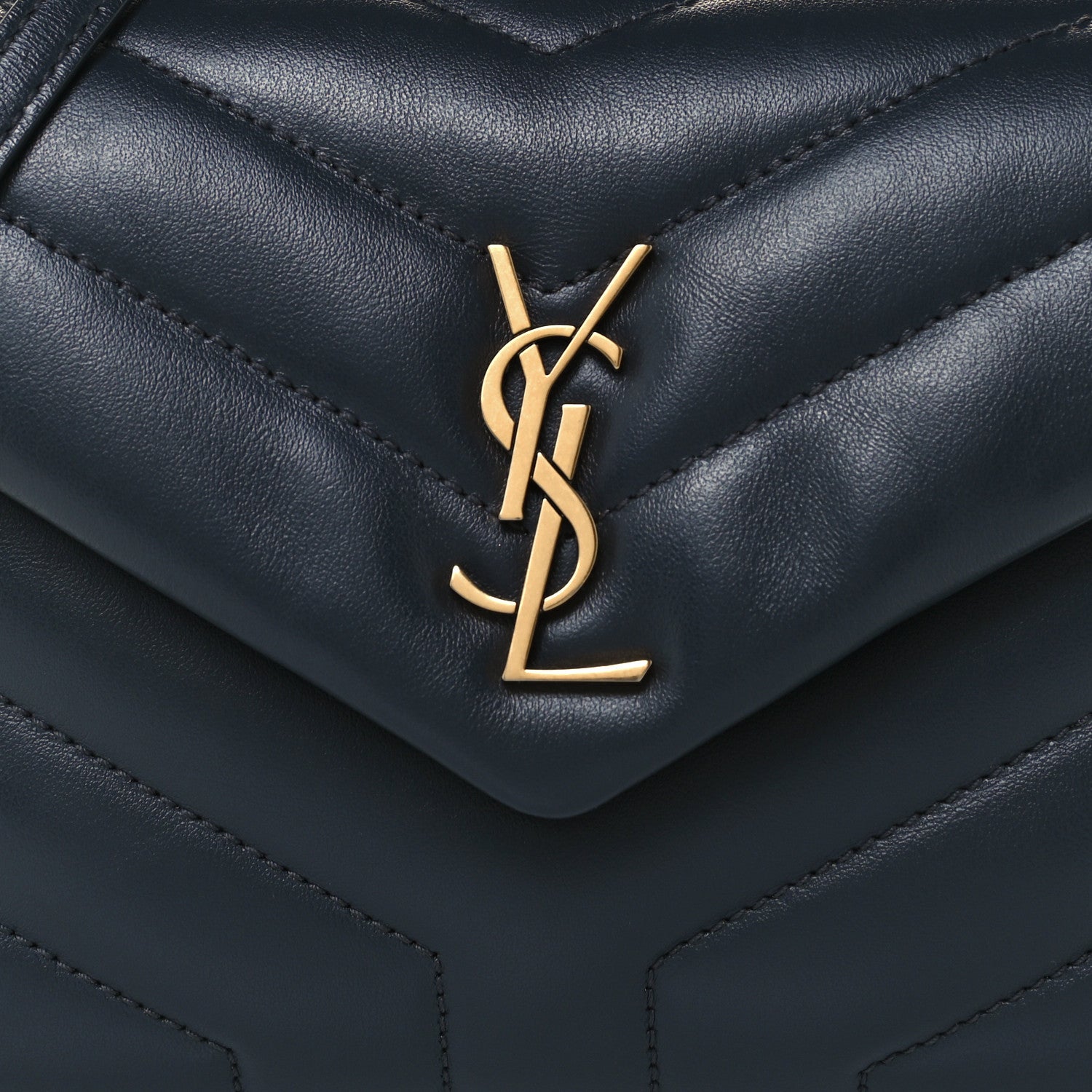 Saint Laurent Calfskin Y Quilted Monogram Toy Loulou Crossbody Bag Medium Blue 9 of 11