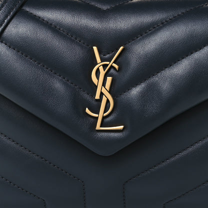 Saint Laurent Calfskin Y Quilted Monogram Toy Loulou Crossbody Bag Medium Blue 9 of 11