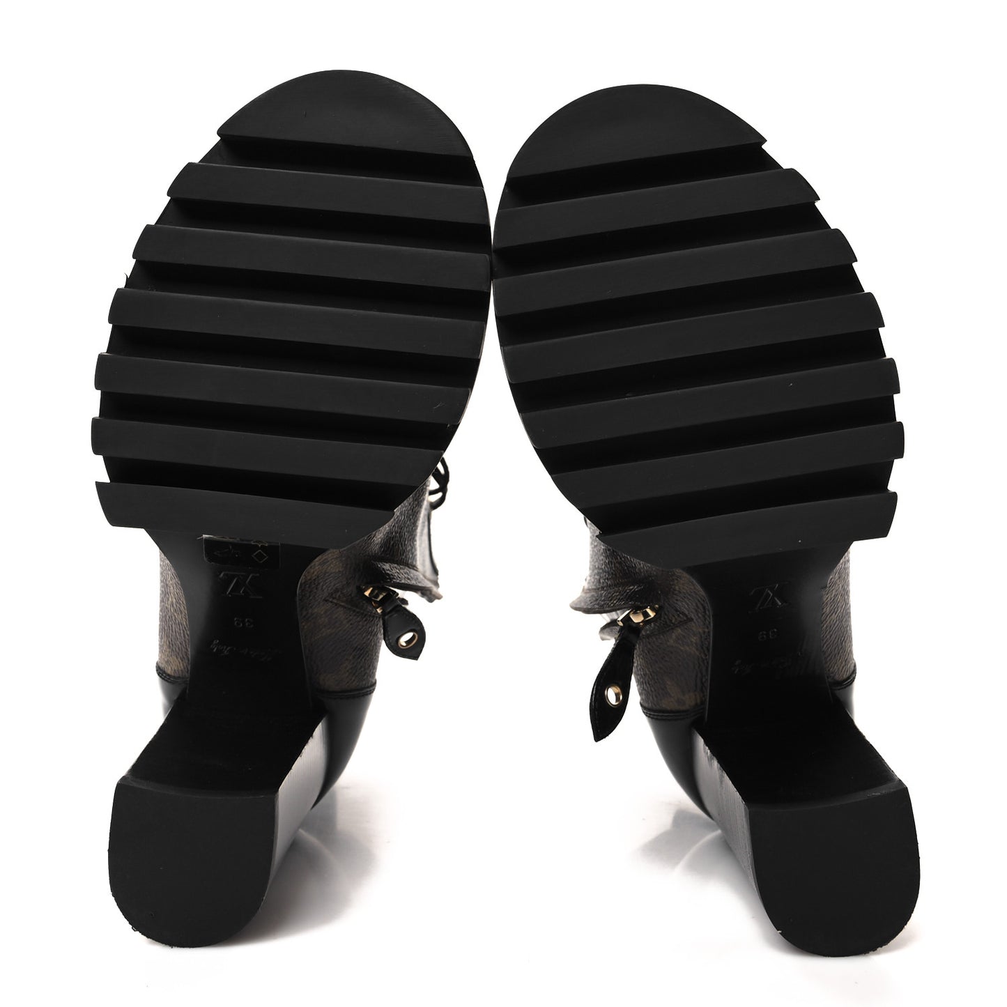 Patent Calfskin Monogram Star Trail Ankle Boots 39 Black