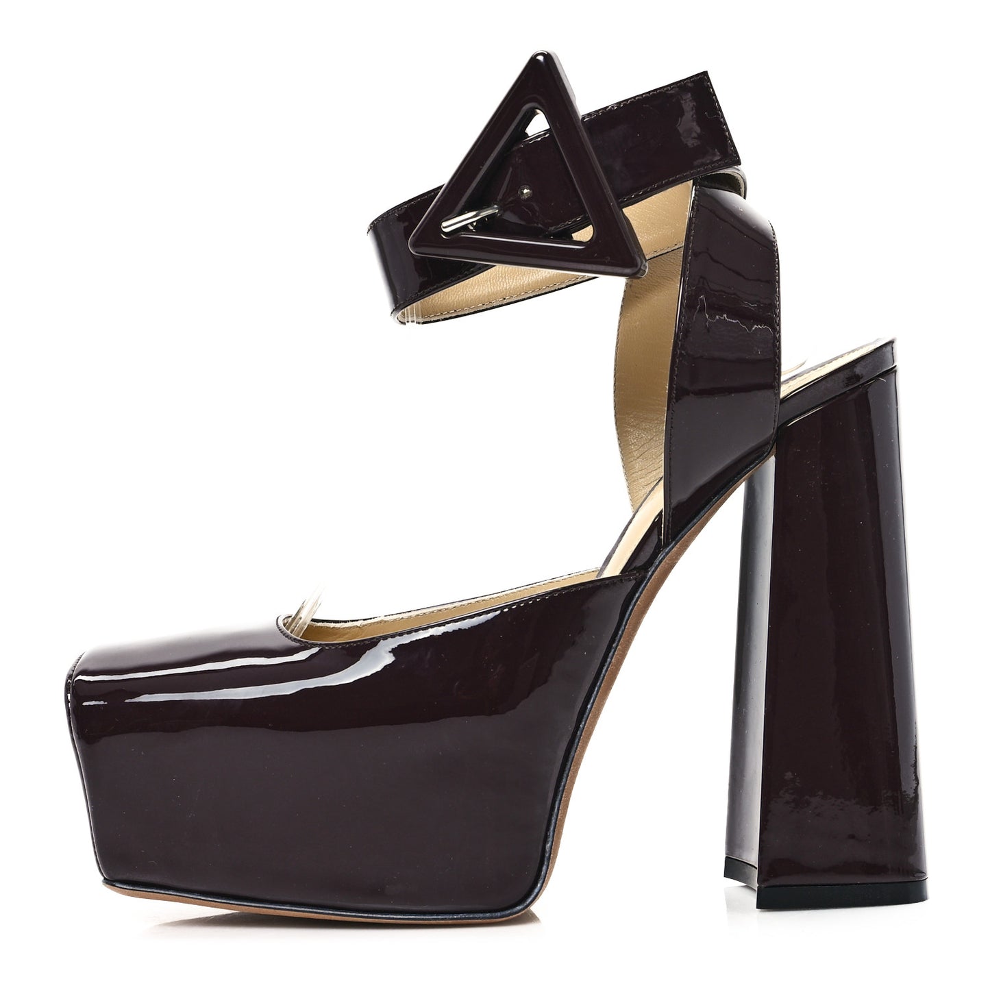 Supergloss Patent Tower 40/140mm Platform Pumps 35 Fondant