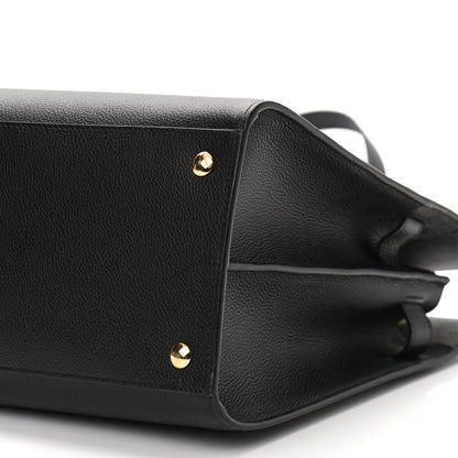 Burberry Grainy Calfskin Medium Title Bag Black 10 of 10