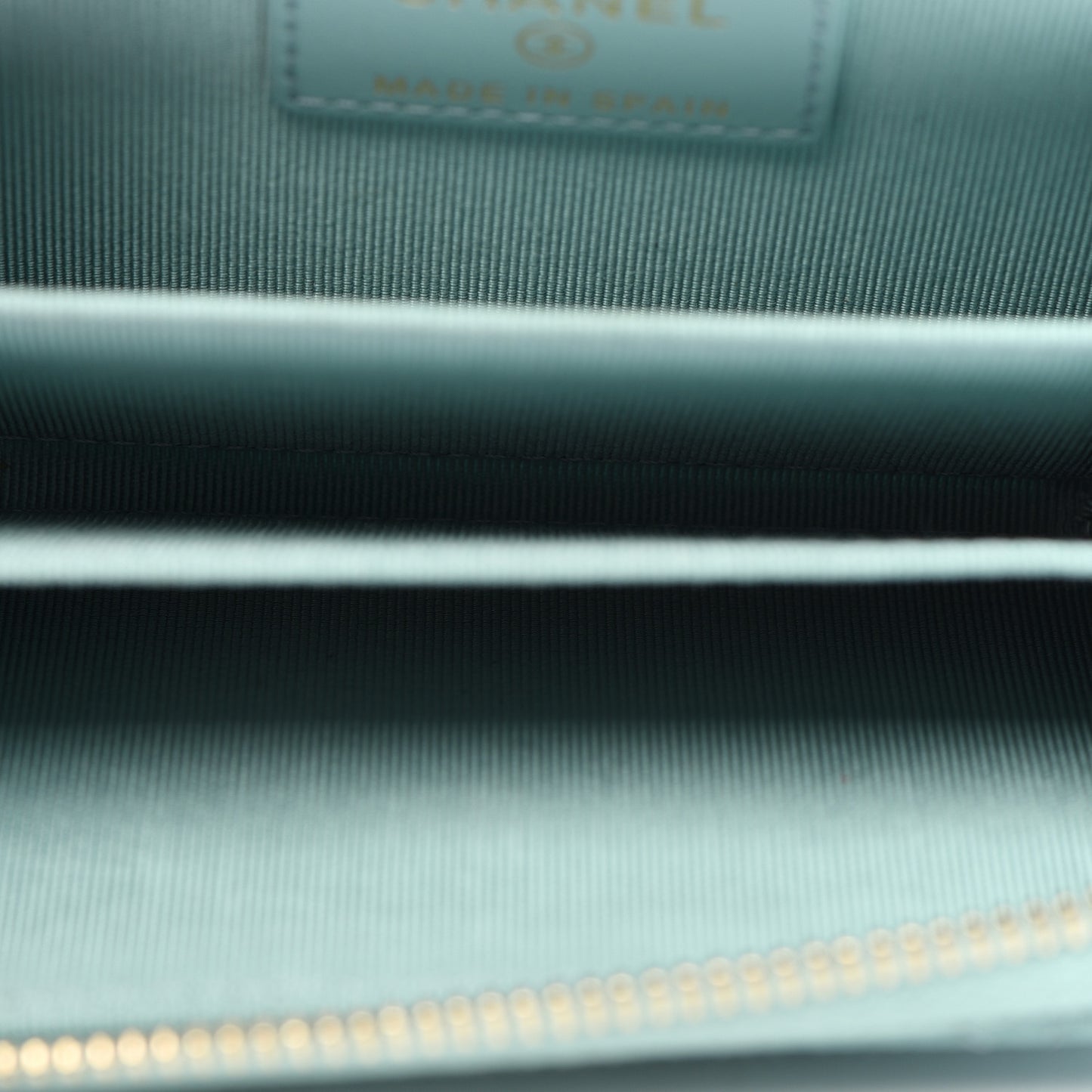 Caviar Quilted Zip Coin Purse Light Blue