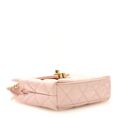 Chanel Shiny Aged Calfskin Quilted Mini Nano Kelly Shopper Pink 4 of 10