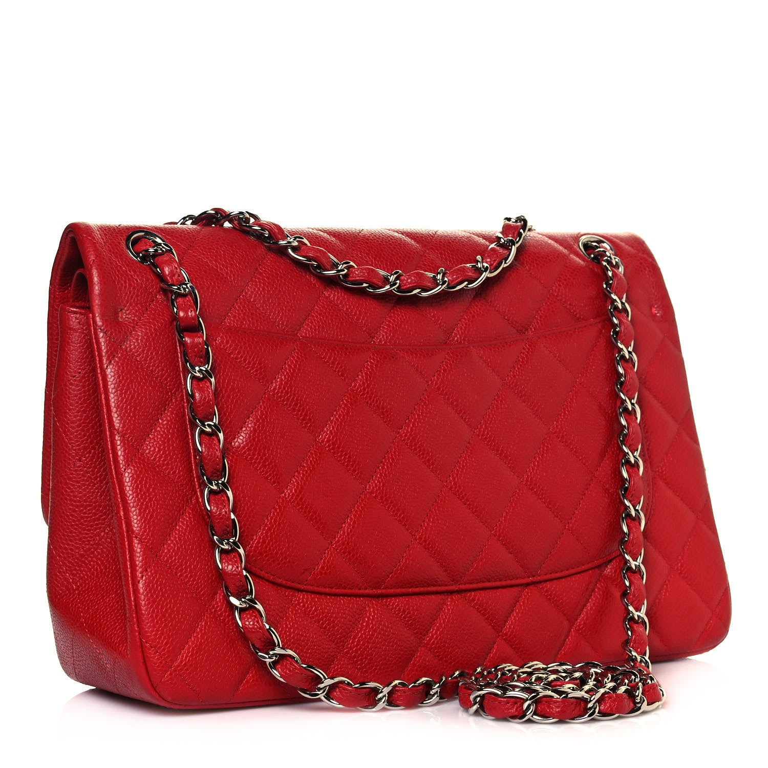 Chanel Caviar Quilted Jumbo Double Flap Red 3 of 18