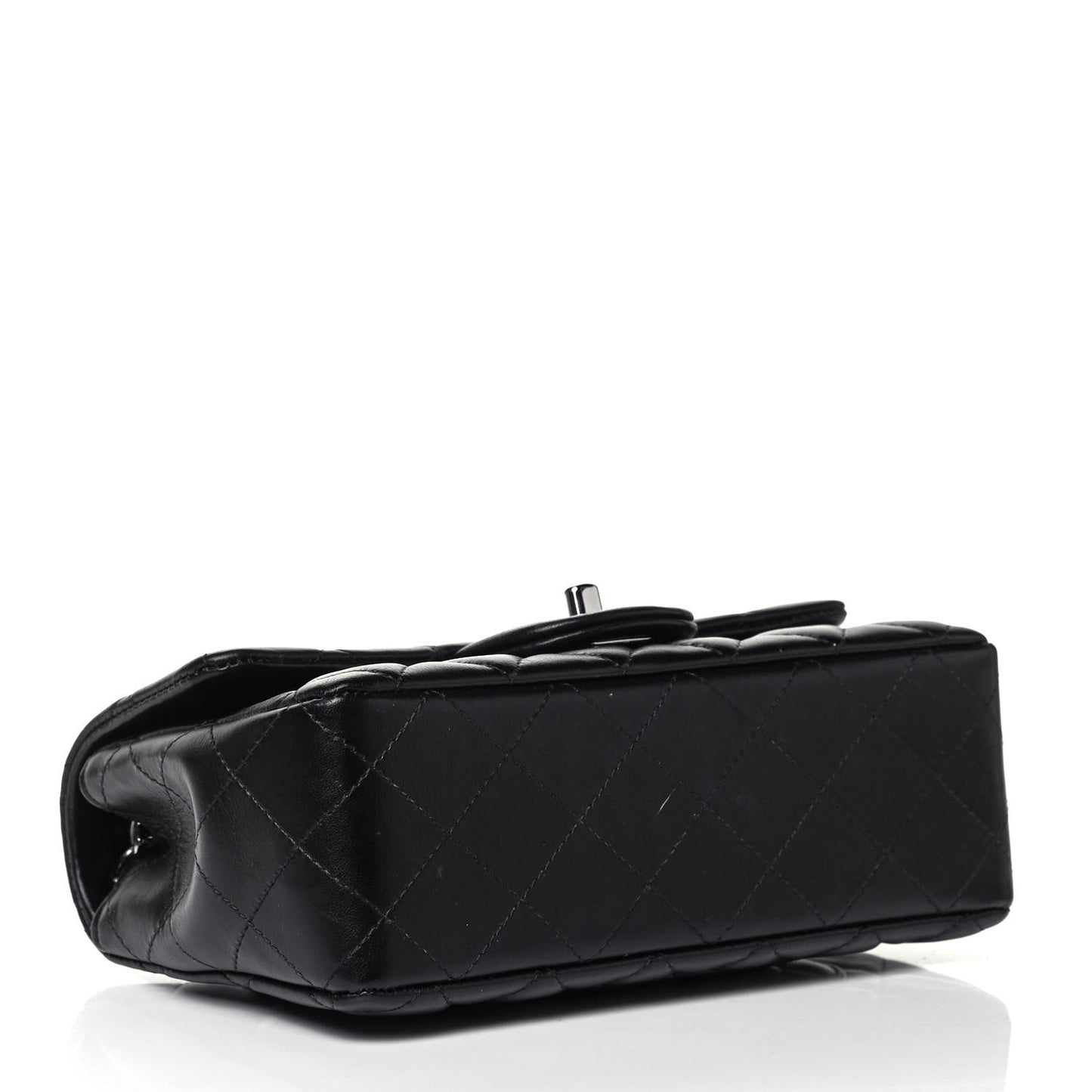 Lambskin Quilted Mini Rectangular Flap Black
