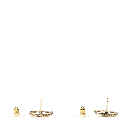 Chanel Pearl Crystal CC Earrings Gold Multicolor 3 of 4