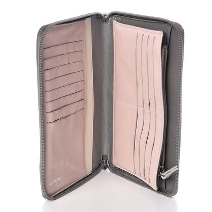 Chanel Metallic Aged Calfskin Quilted Palette Large Zip Around Organizer Wallet Silver 5 of 9