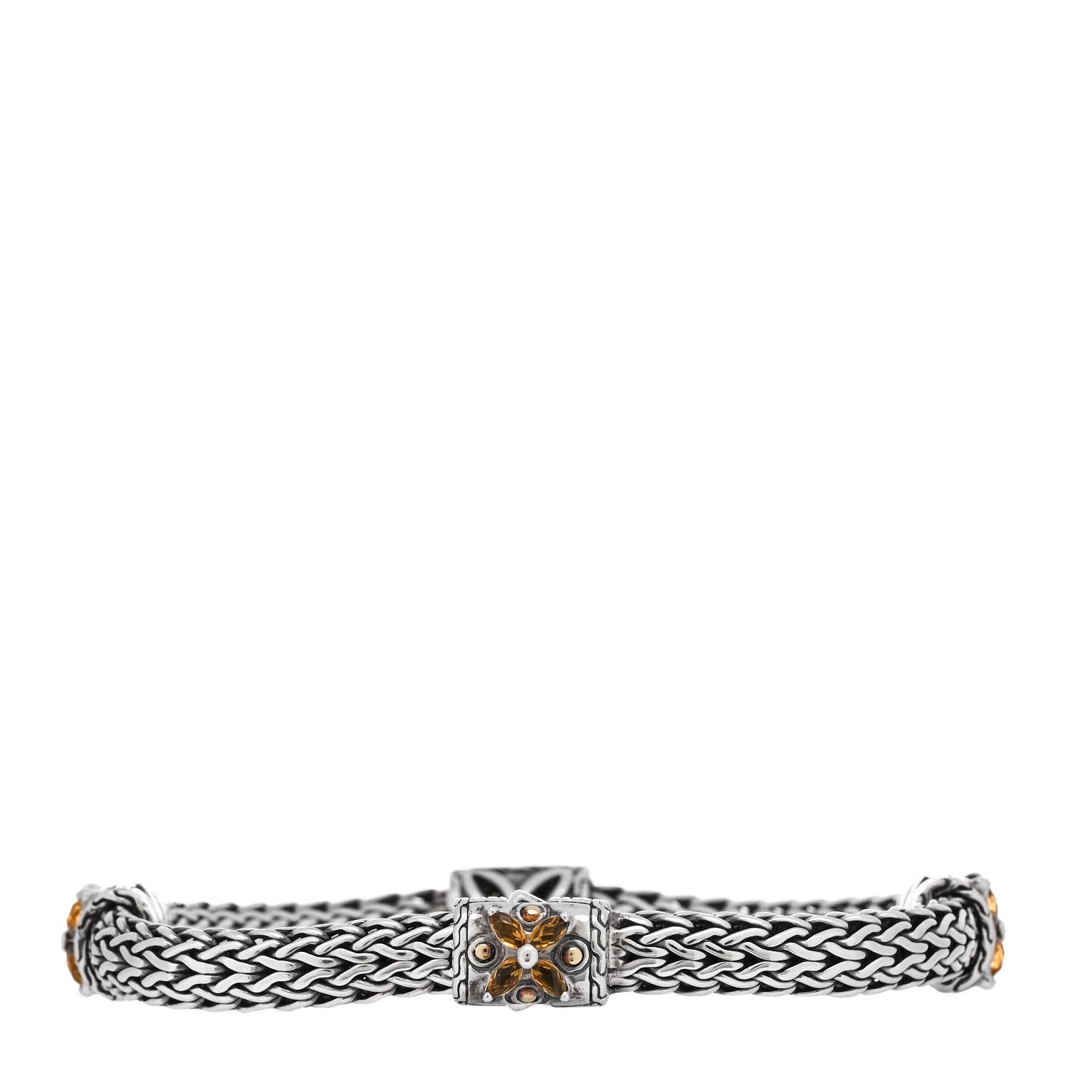 John Hardy Sterling Silver 18K Yellow Gold Citrine Batu Kawung Bracelet 2 of 3