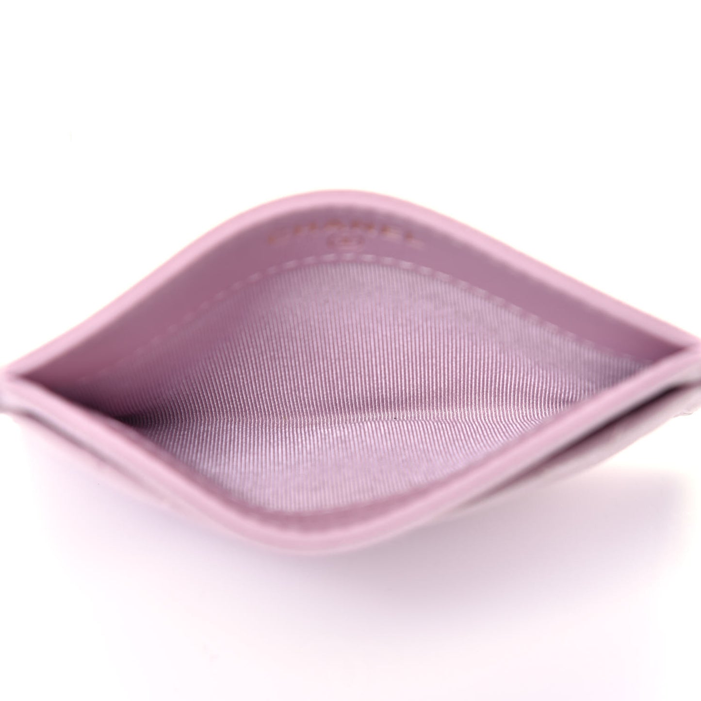 Caviar Quilted Card Holder Light Pink