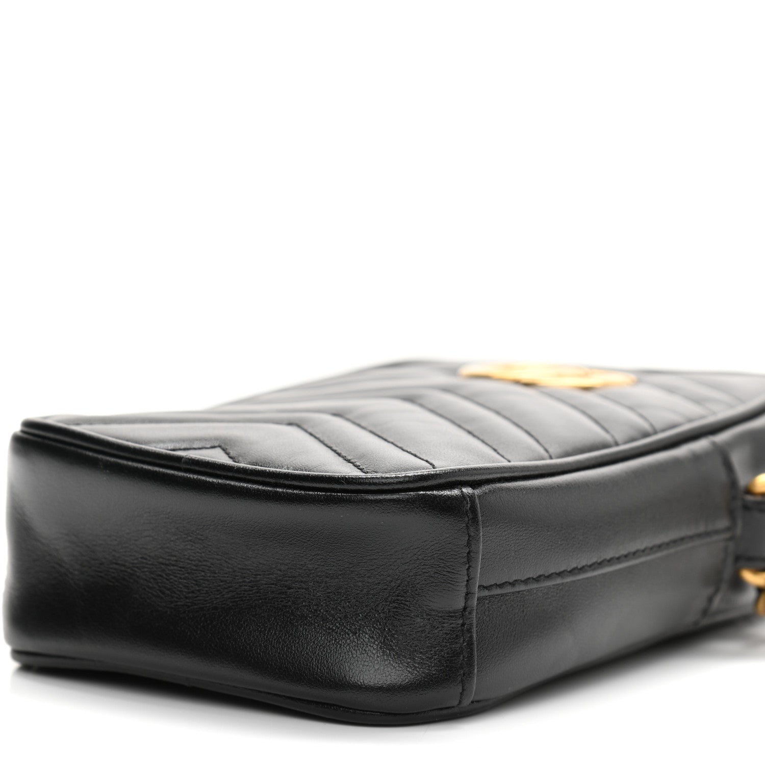 Gucci Calfskin Matelasse Mini GG Marmont Crossbody Bag Black 10 of 10