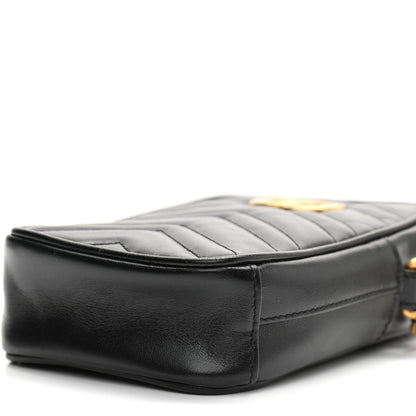 Gucci Calfskin Matelasse Mini GG Marmont Crossbody Bag Black 10 of 10