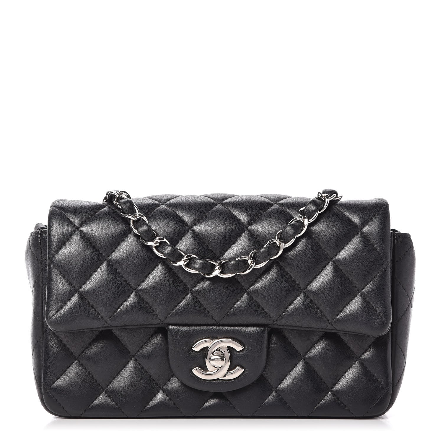 Chanel Lambskin Quilted Mini Rectangular Flap Black 1 of 10