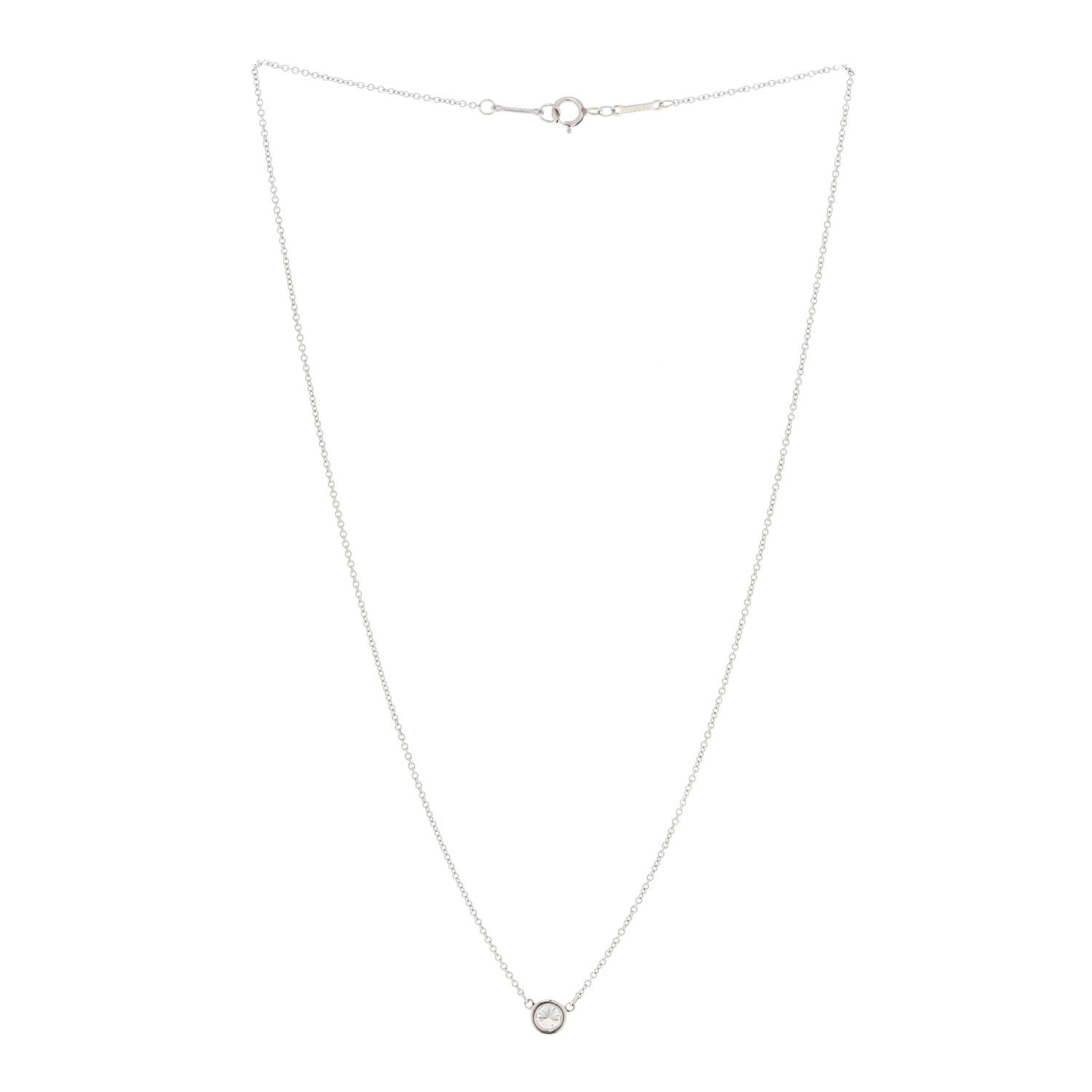 Tiffany Platinum Diamond .24ct Elsa Peretti Diamonds by the Yard Pendant Necklace 3 of 5
