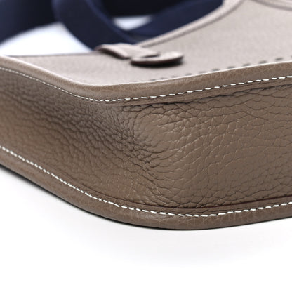 Hermes Taurillon Clemence Amazone Evelyne TPM Etoupe Bleu Indigo 8 of 9