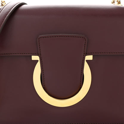 Salvatore Ferragamo Calfskin Thalia Flap Shoulder Bag Wine 7 of 9