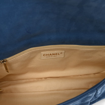 Chanel Iridescent Calfskin Large Chic Quilt Flap Blue 6 of 11
