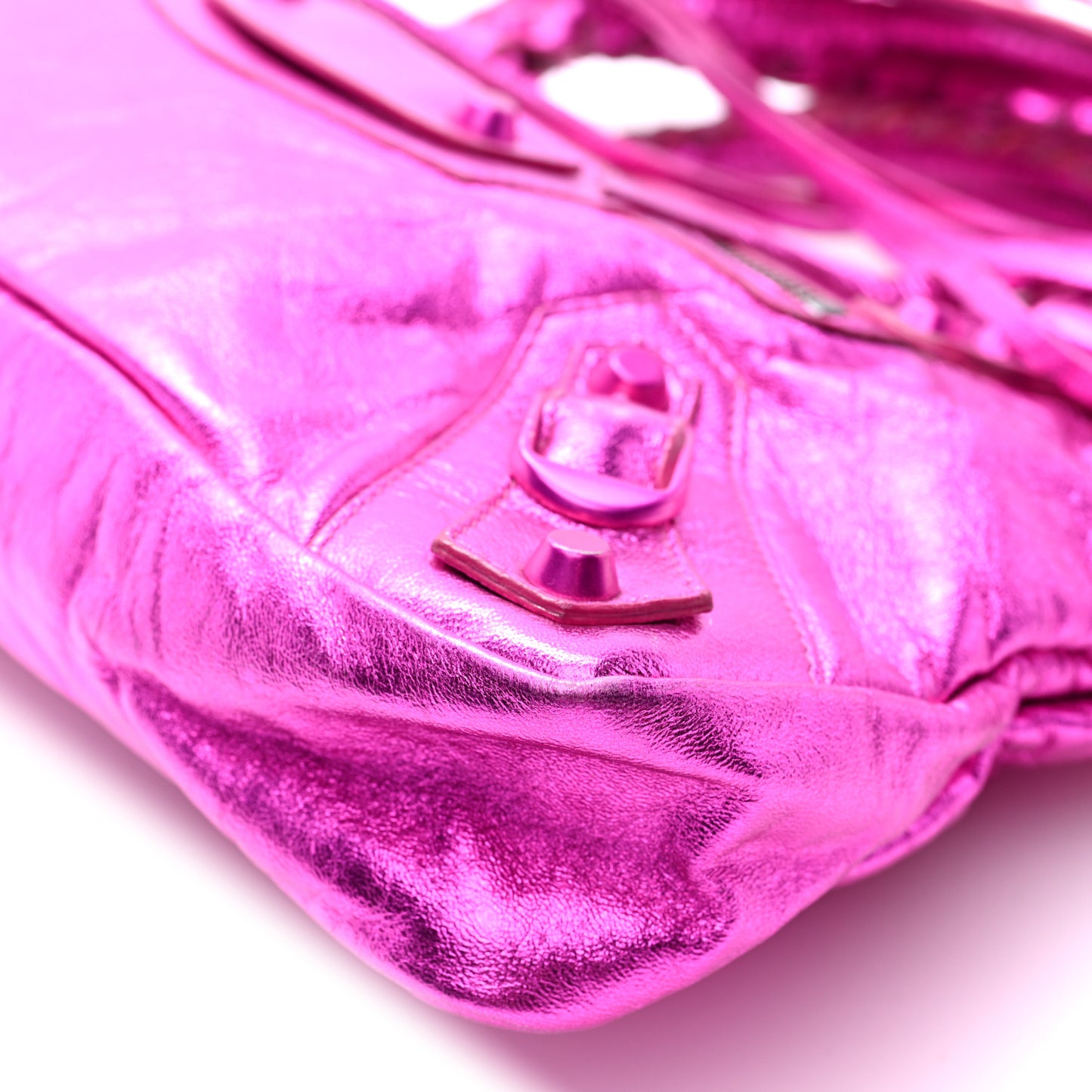 Metallic Chevre Classic Hardware First Magenta
