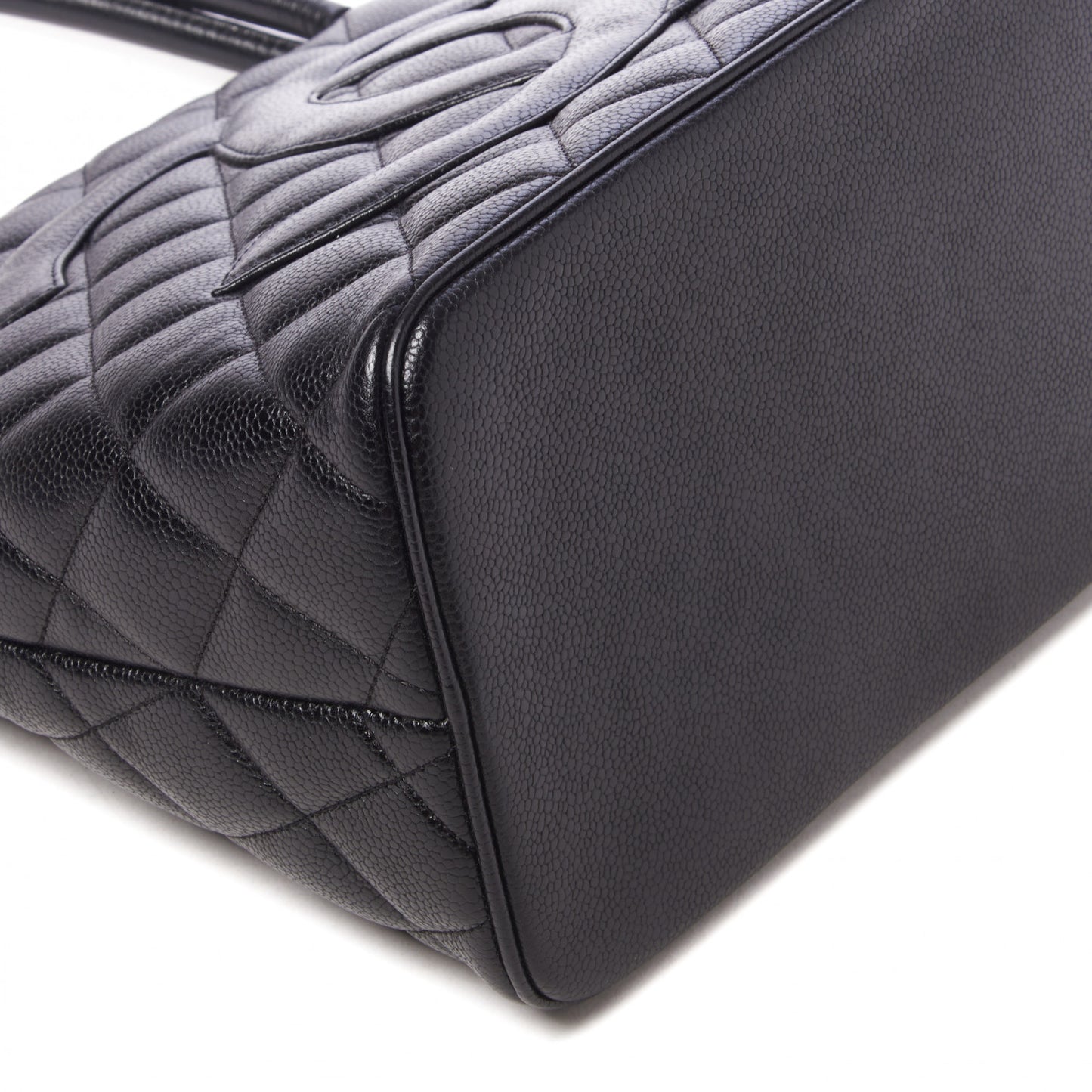 Caviar Quilted Medallion Tote Black
