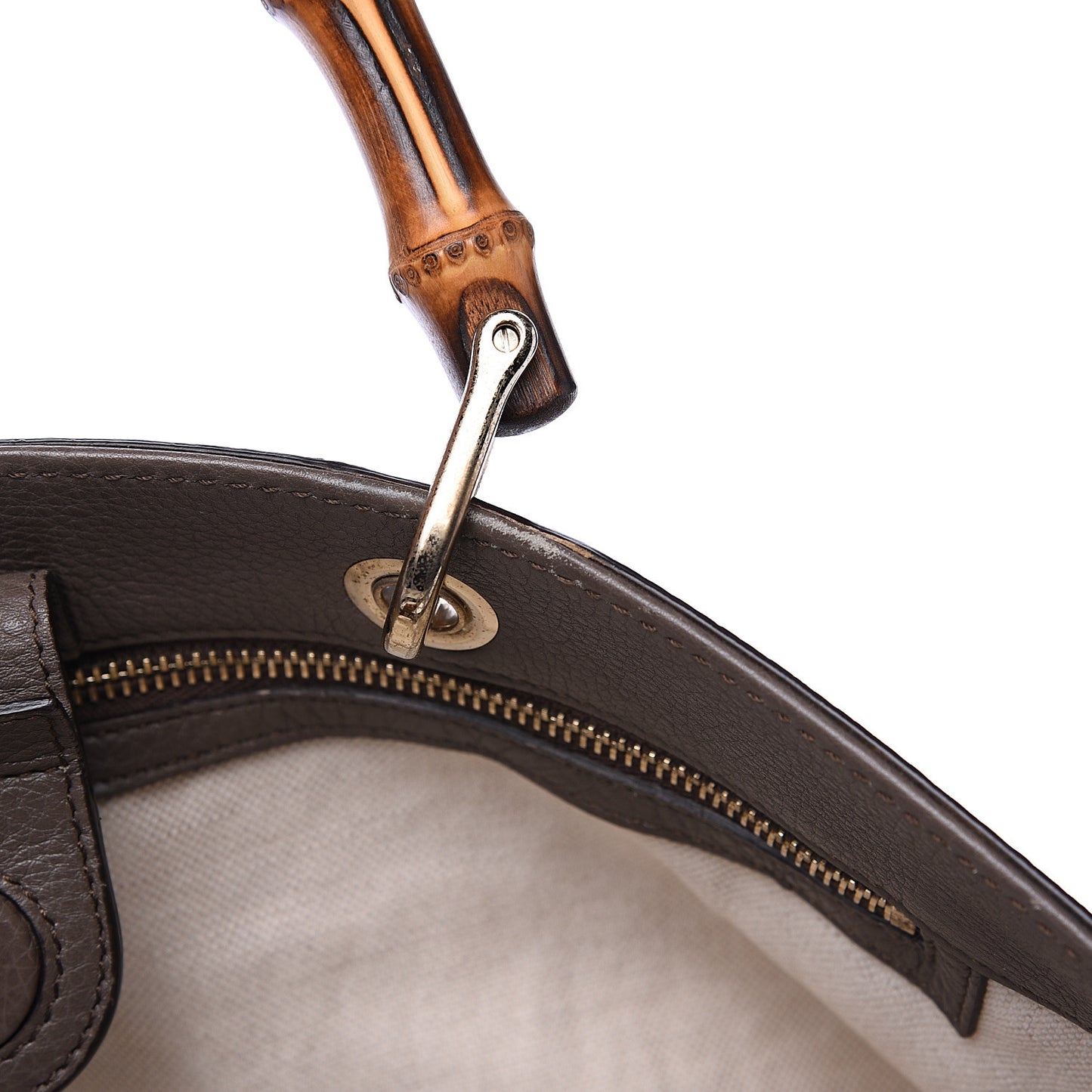 Calfskin Large Bamboo Shopper Tote Grey Field