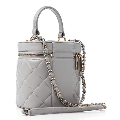 Chanel Lambskin Quilted Trendy Vanity Case Grey 3 of 9