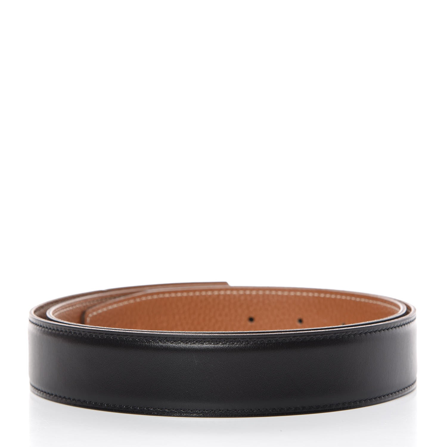 Hermes Box Togo 32mm Belt Strap 95 Black Gold 2 of 9