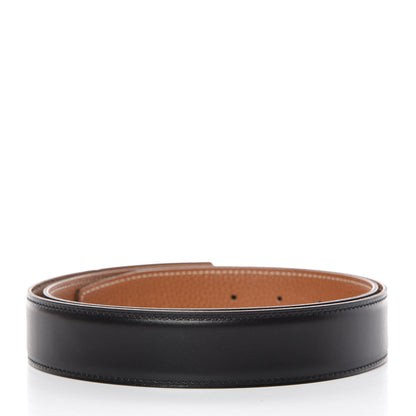 Hermes Box Togo 32mm Belt Strap 95 Black Gold 2 of 9