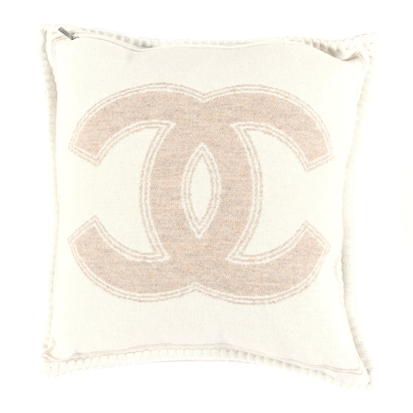 Merino Wool Cashmere CC Pillow Beige Off White