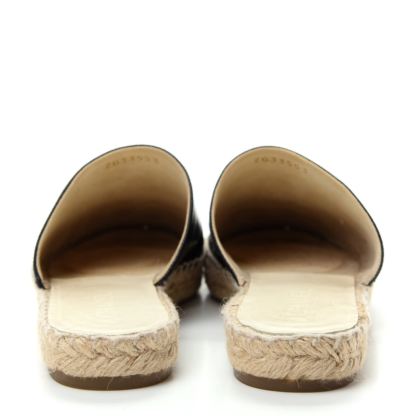 Goatskin Patent CC Espadrille Mules 40 Black