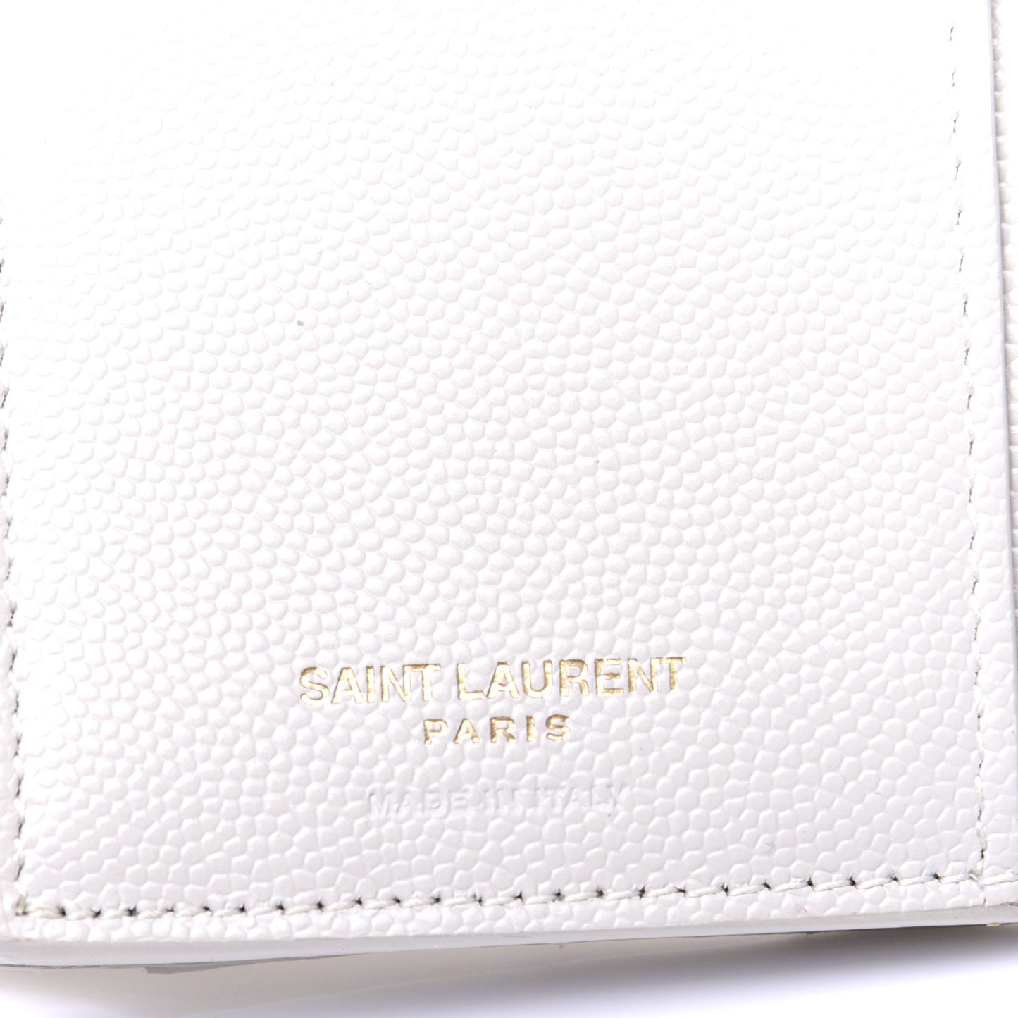Grain De Poudre Matelasse Chevron Monogram Compact Tri Fold Wallet Crema Soft