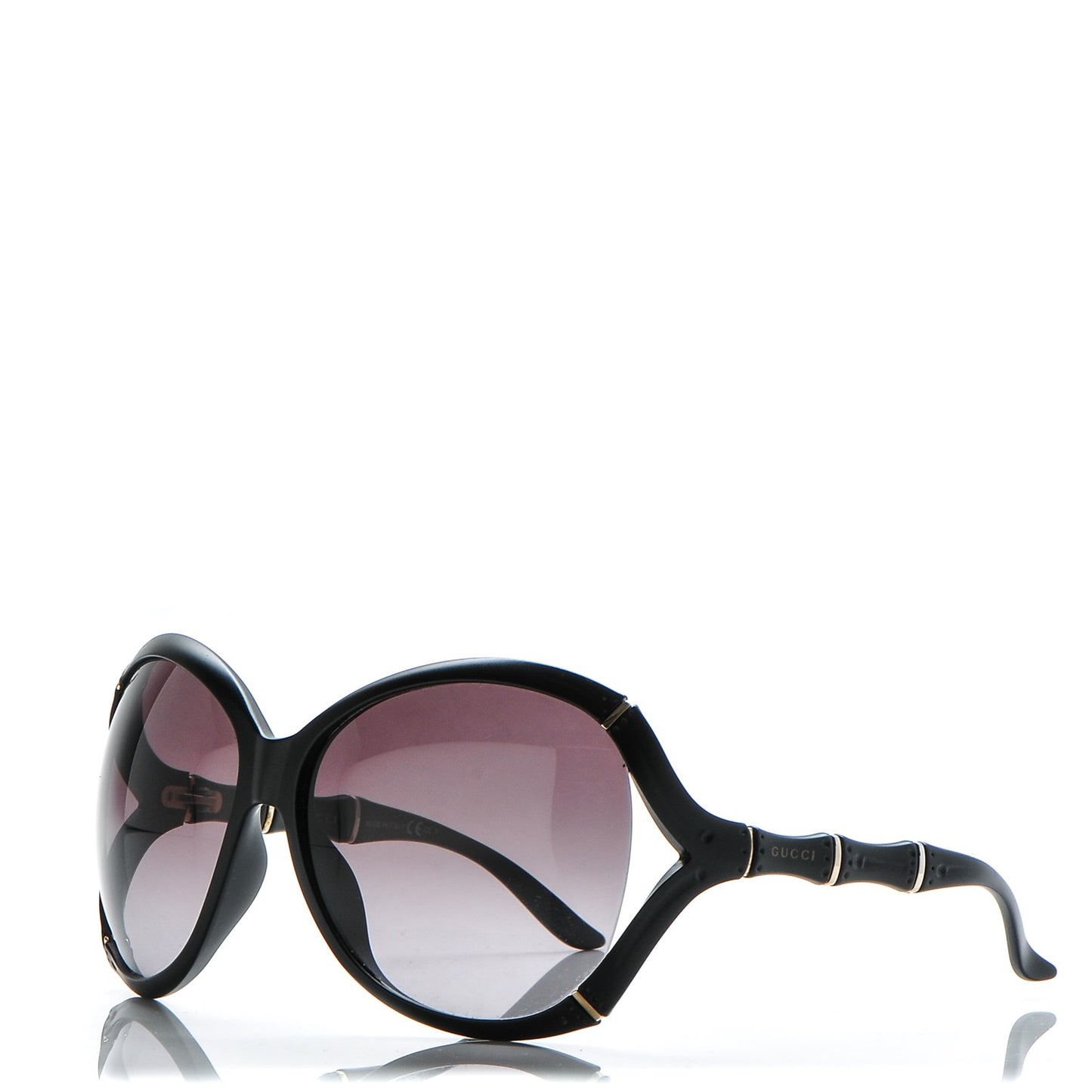 Oversized Oval Bamboo Sunglasses 3509/S Black