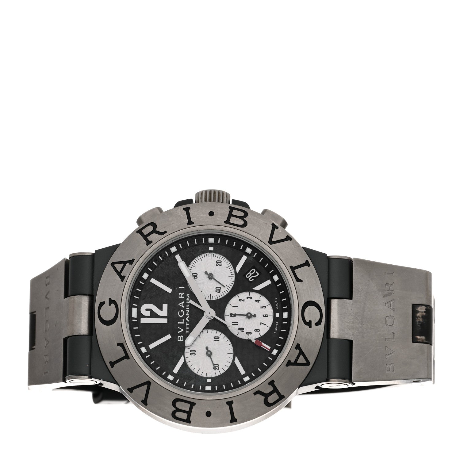 Bulgari Titanium Rubber 44mm Diagono Chronograph Automatic Watch Black 2 of 5