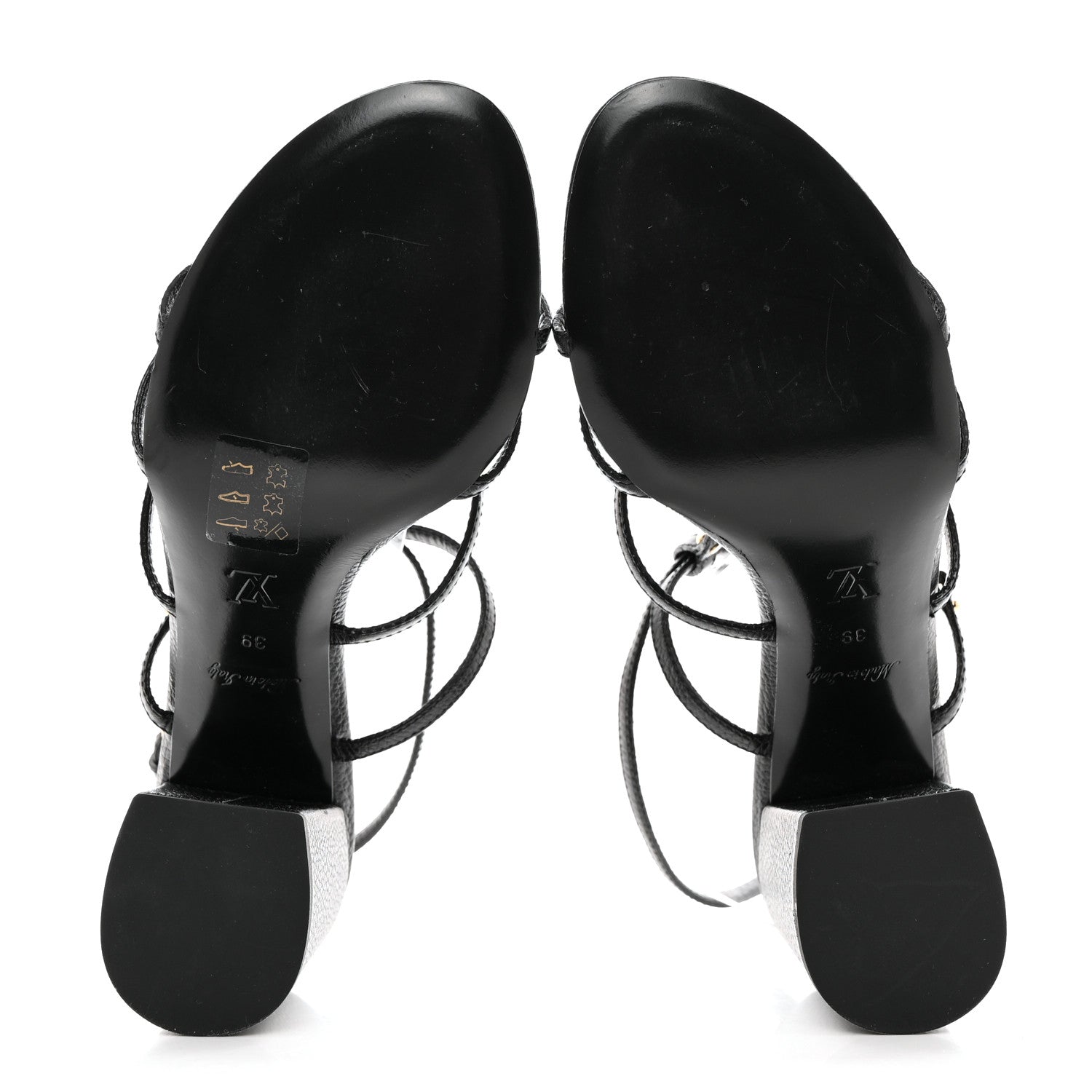 Louis Vuitton Calfskin Roma Sandals 39 Black 6 of 8