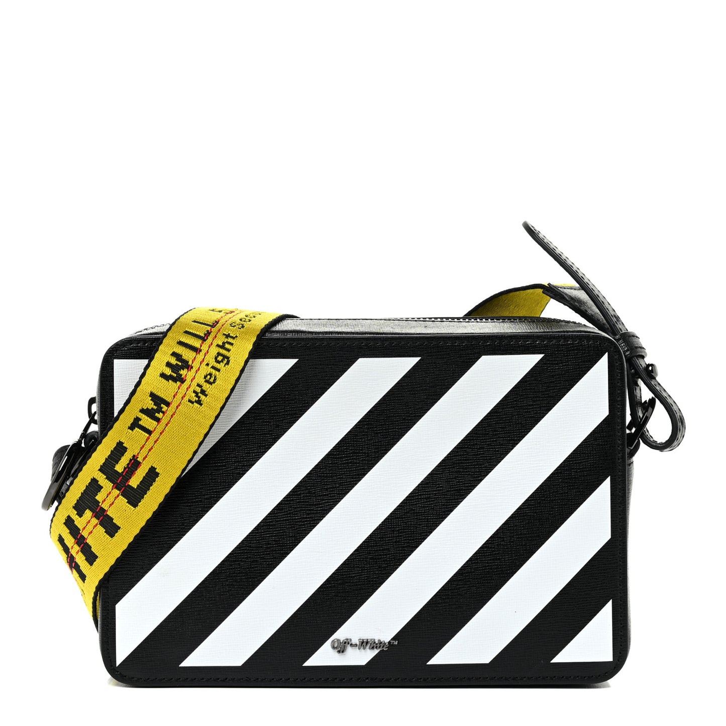 Saffiano Striped Mini Diag Bag Black White