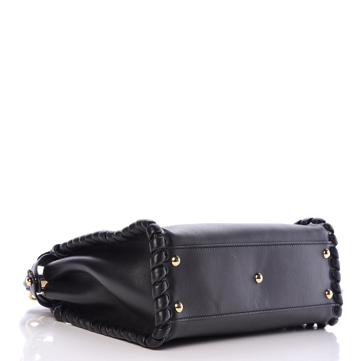 Vitello Seta Lace Up Medium Peekaboo Iconic Satchel Black