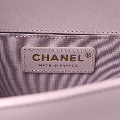 Chanel Calfskin Small Boy Logo Top Handle Flap Lilac 6 of 12