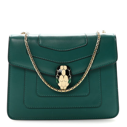 Bulgari Calfskin Small Serpenti Forever Snake Strap Crossbody Bag Emerald Green 1 of 9