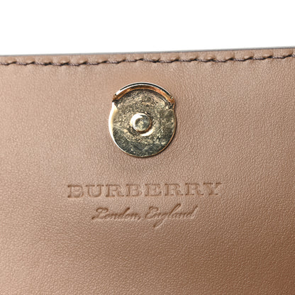 Burberry Grained Calfskin House Check Tartan Mix Hampshire Wallet On Chain Tan 6 of 10