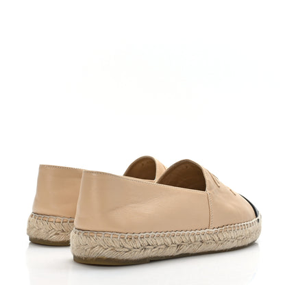 Chanel Lambskin CC Espadrilles 41 Beige Black 4 of 10