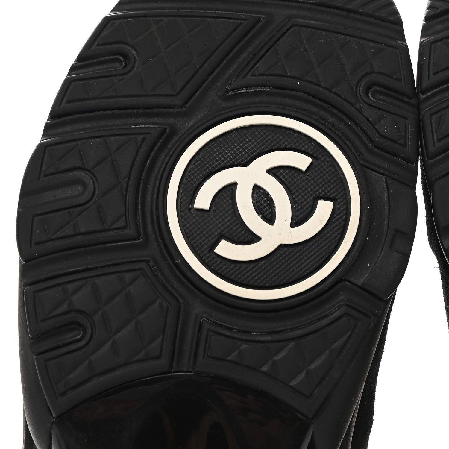 Chanel Fabric Calfskin Suede CC Womens Sneakers 40.5 Black Turquoise Gold 6 of 8