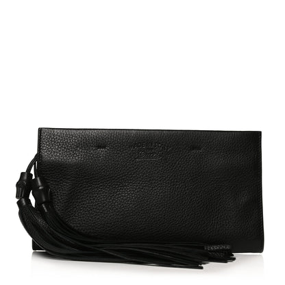 Gucci Pebbled Calfskin Broadway Bamboo Tassel Clutch Black 1 of 11